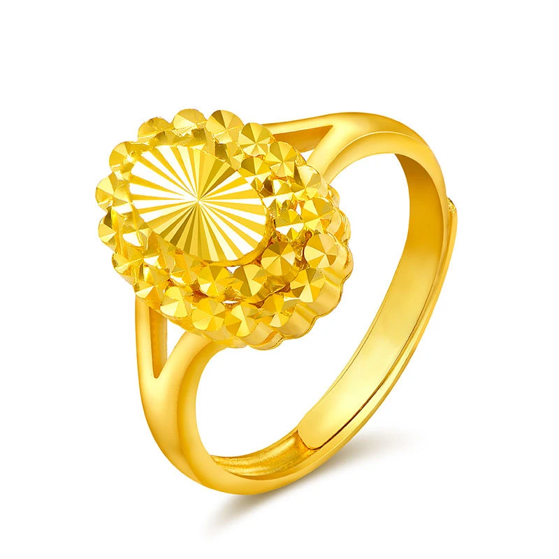 铜合金戒指 新中式金色戒指女款小众设计感轻奢ins风戒送精致七夕