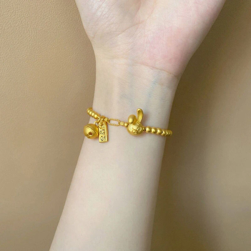 铜合金手链 新款小兔子本命年手链女款生肖兔小众高级感轻奢百搭
