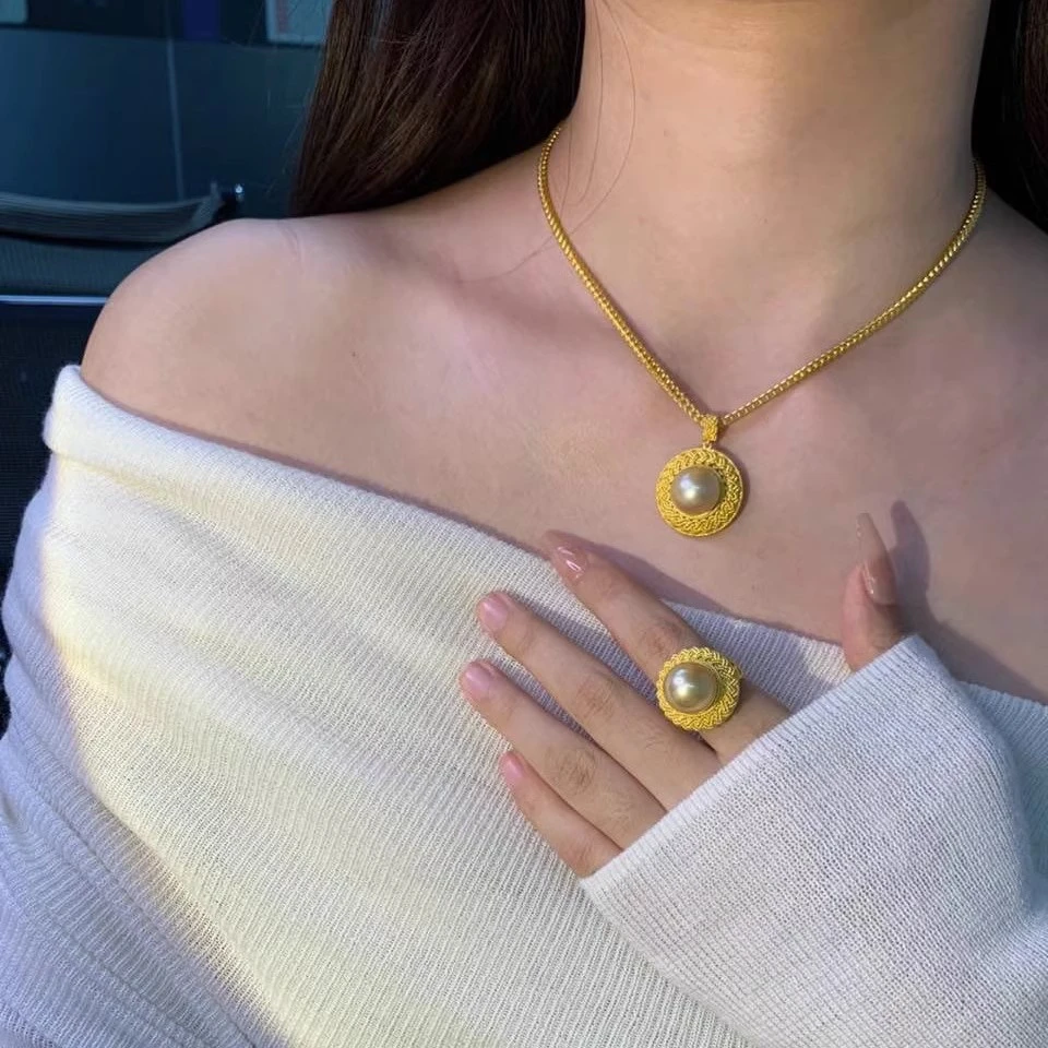 铜合金吊坠 花丝项链女宫廷风温柔贵气锁骨吊链送女友秋冬贵气