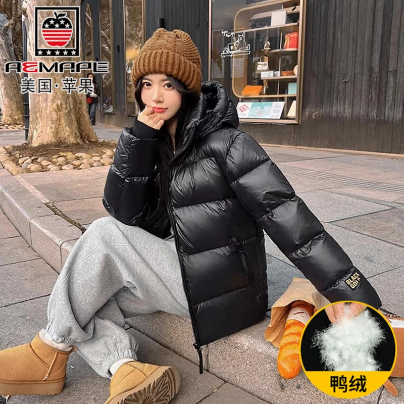 美国苹果2025新款保暖羽绒服男女冬季黑金加厚冬装情侣装极寒外套