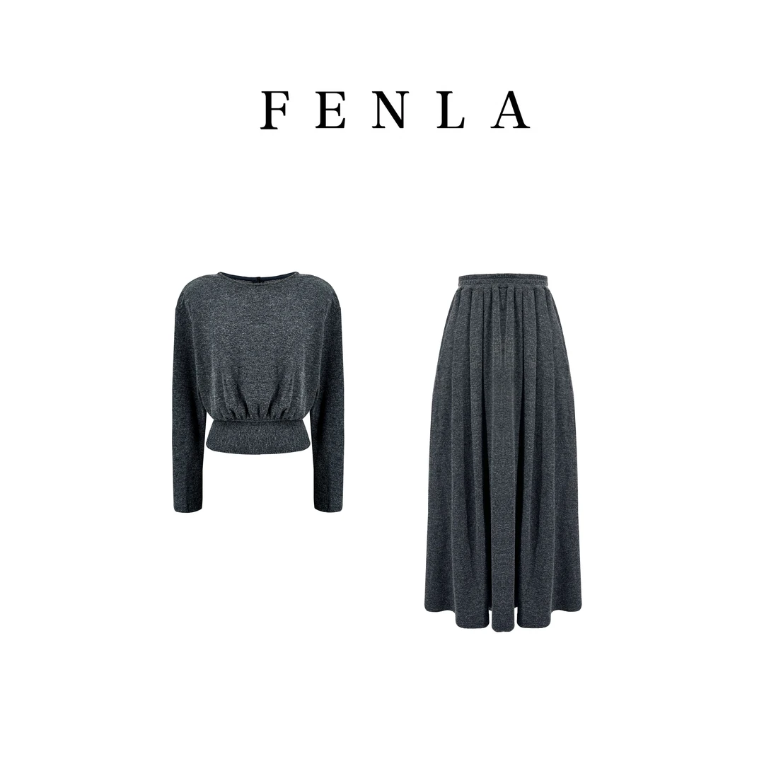 【惠姐私服】高级感显瘦毛衣+针织套装裙时尚两件套 83177