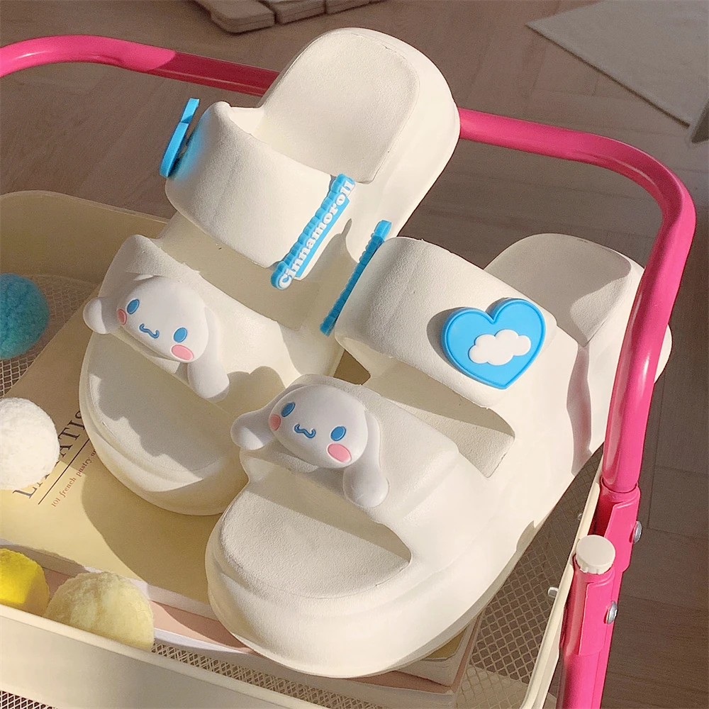 细细条 2024夏季新款防水防滑凉拖卡通联名玉桂狗双带拖鞋女ins