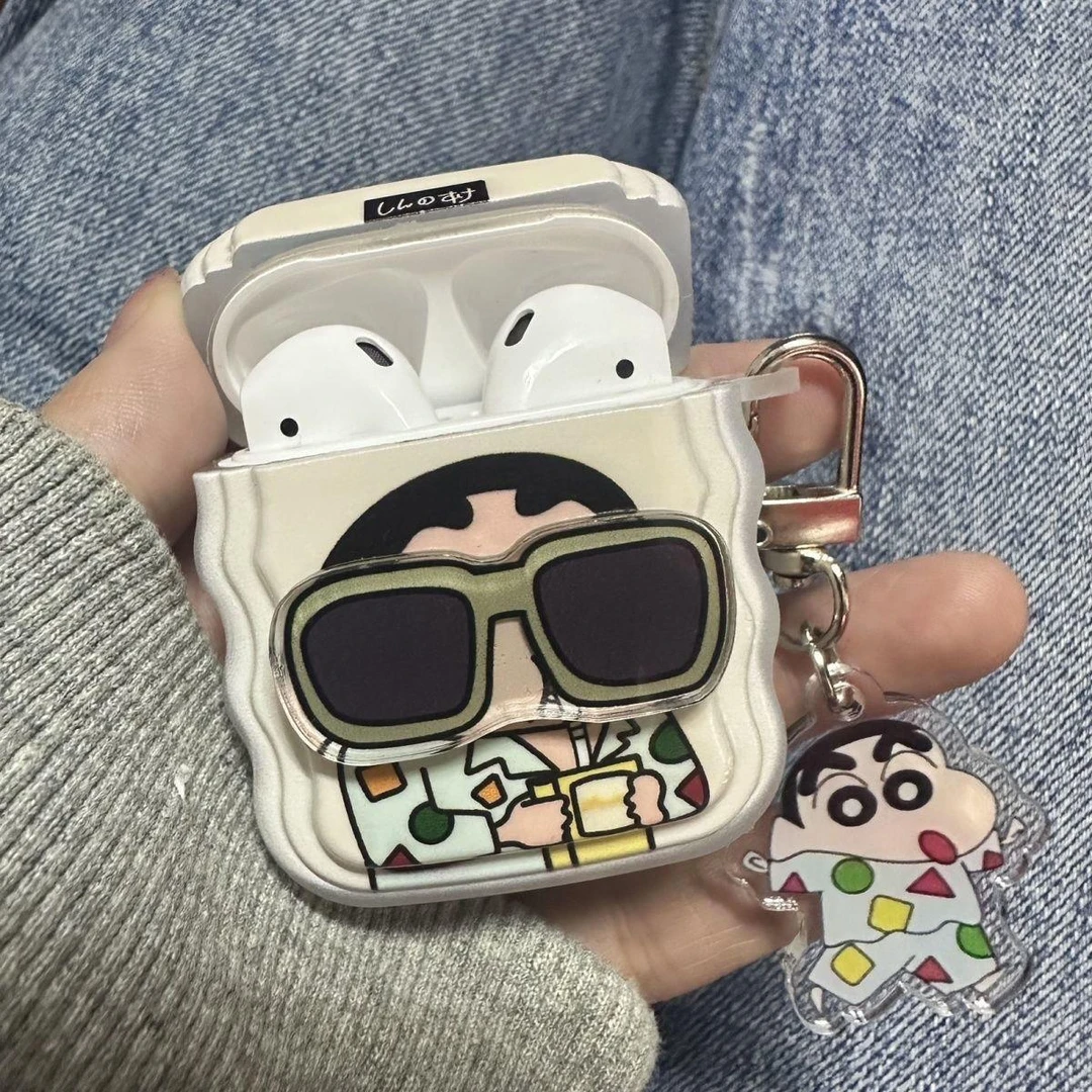 趣味可爱蜡笔小新适用保护套AirPodsPro2苹果耳机套2无线蓝牙3代