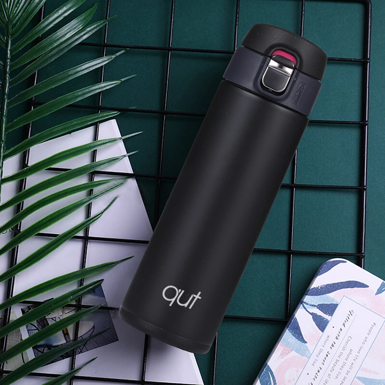 qut车载保温杯户外弹跳盖大容量简约时尚便携学生男士直饮弹跳杯