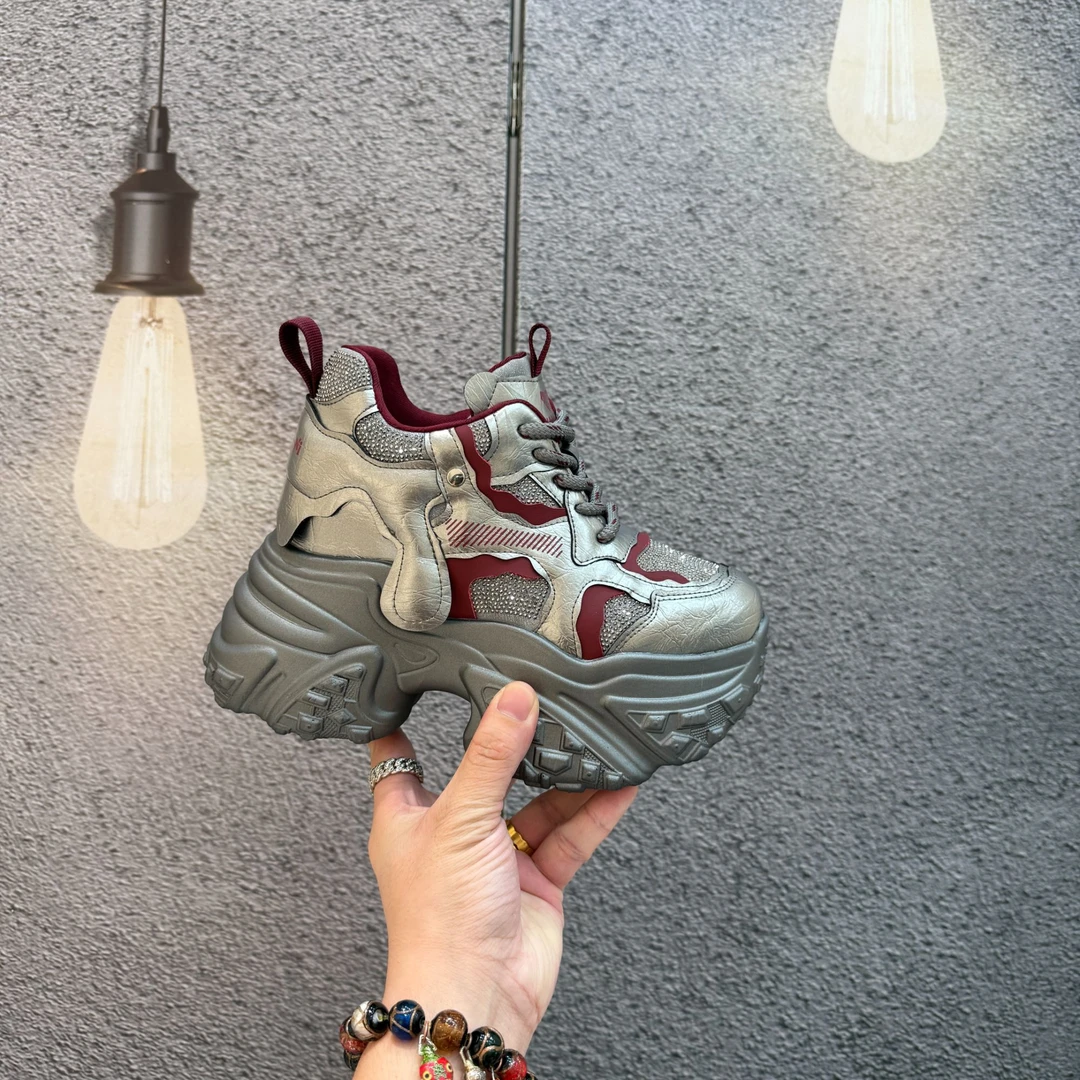 10-12CM厚底欧洲站增高老爹鞋女2024运动休闲鞋597-102