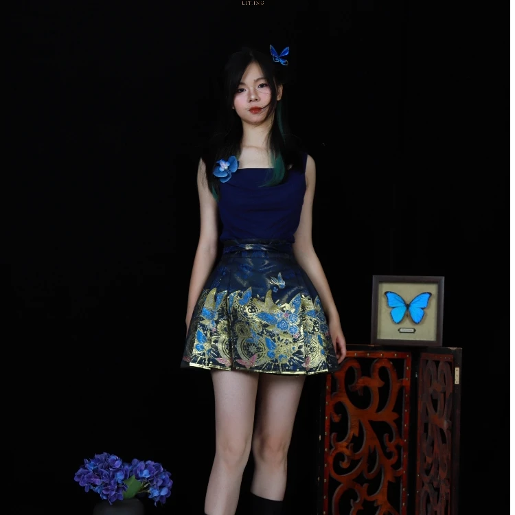 莲莲好运【赛博蝴蝶】原创马面裙国风汉服新中式原创