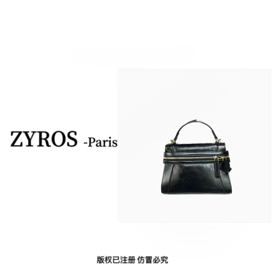 ZYROS/新款秋冬黑色轻奢经典时尚百搭手拎斜跨通勤公文包女394
