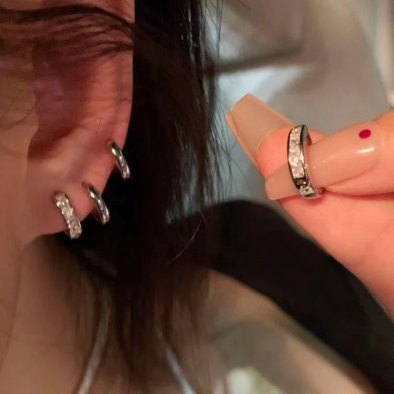 四件套！小众设计感高级感闪钻耳环耳圈耳饰耳钉潮男女款情侣首饰