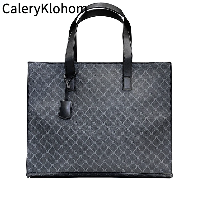 男士托特包青年潮流欧美风牛皮手提包男士大容量斜挎包电脑包