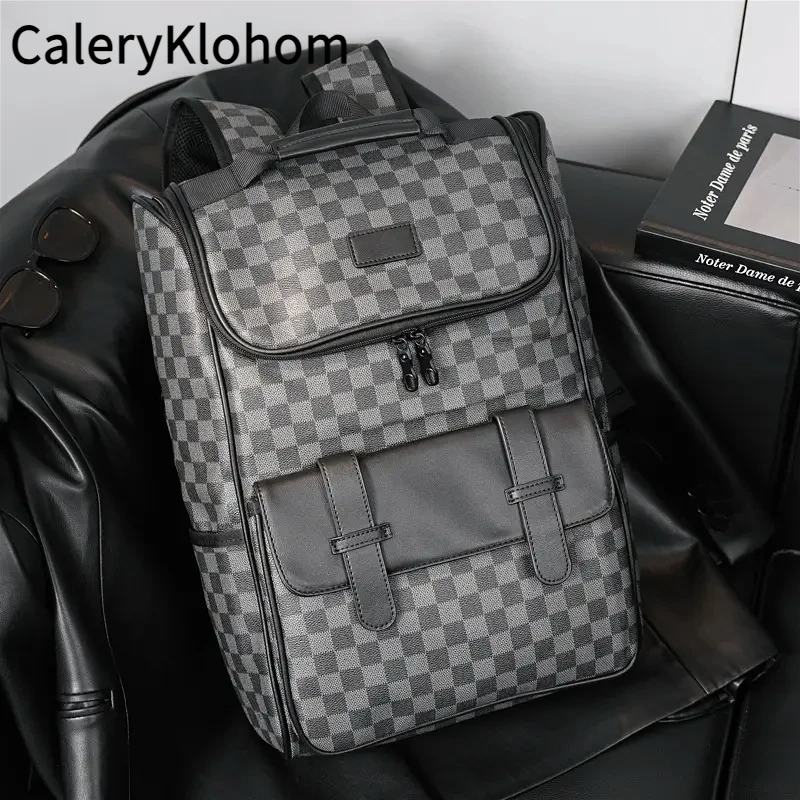 商务男士双肩包潮牌时尚休闲背包大学书包多功能电脑背包