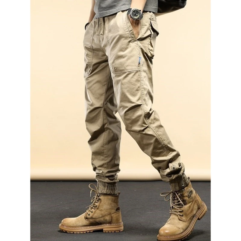 同款纯棉工装裤男女春秋中腰夏季宽松束脚裤潮牌运动休闲男士裤子