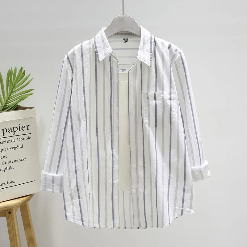2025春秋新款衬衫女百搭长袖衬衫外穿宽松爆款洋气纯棉上衣休闲服