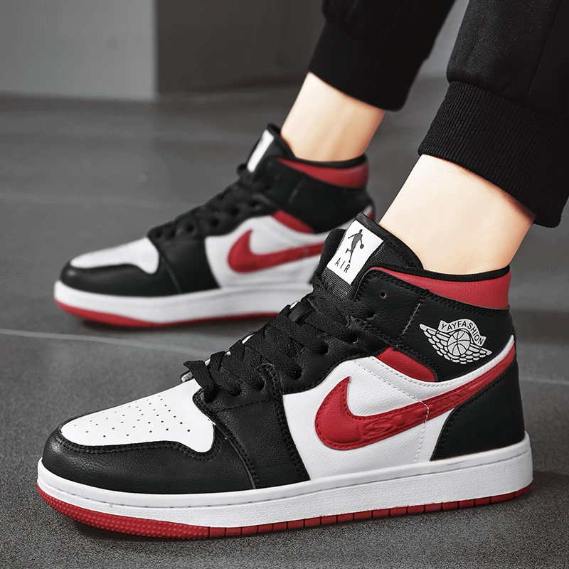 耐克名品潮流男鞋子百搭青少年学生休闲板鞋情侣款高帮篮球鞋韩版