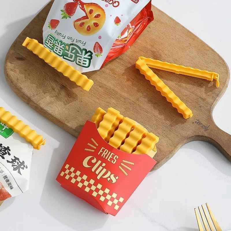 薯条封口夹冰箱贴磁吸夹子零食密封夹食品小夹子塑料袋调料封口条