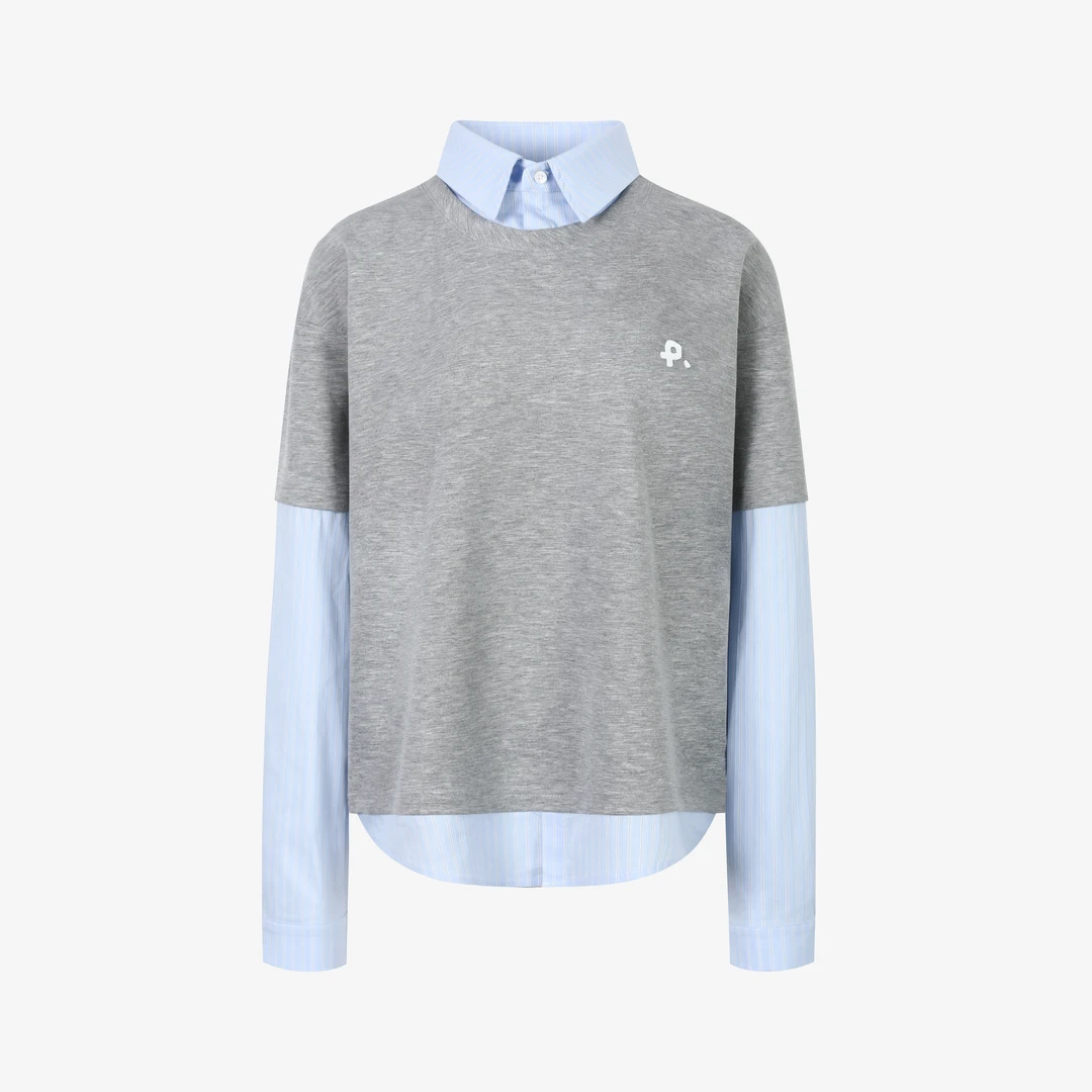 PROJECTJOIN423 LOGO拼接衬衫男女同款