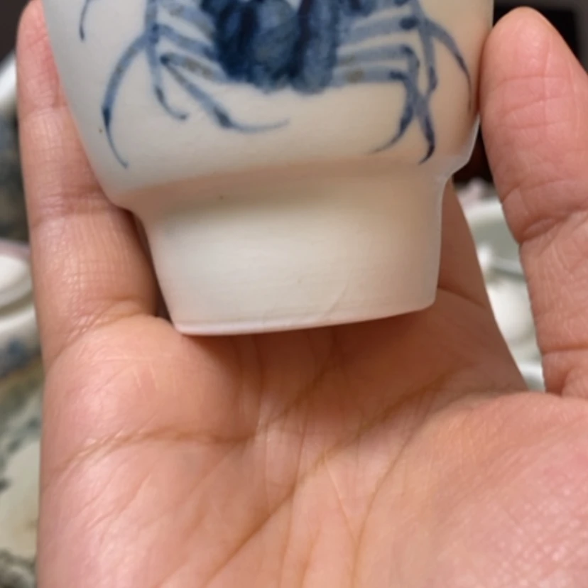 【闪购商品】杯高古青花螃蟹杯手作