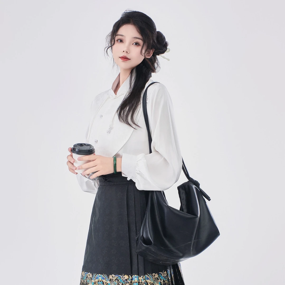 【上衣专区】女装新中式马面裙上衣交领立领方圆领雪纺衬衫针织衫