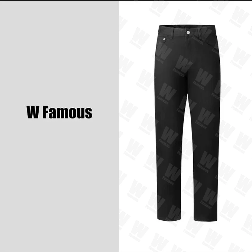 早秋商务弹力修身小直筒黑色欧版牛仔裤男休闲上班防水褪色-1016