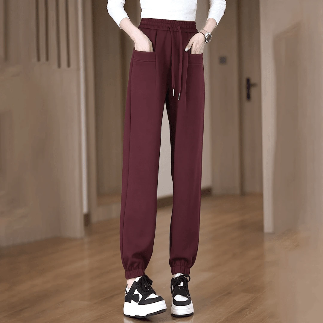 束脚运动裤女春秋2024新款宽松直筒灯笼裤休闲高腰显瘦美式卫裤子