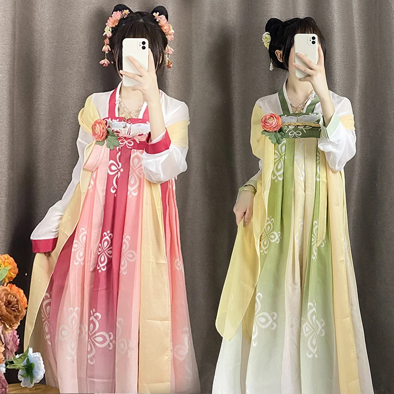 春风不语原创【锦蝶】唐制齐胸襦裙汉服学生女日常印花正品春夏款