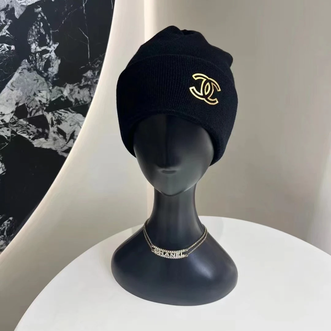 未使用 Chanel/香奈儿 21B 山羊绒双c logo 针织毛线 冷帽