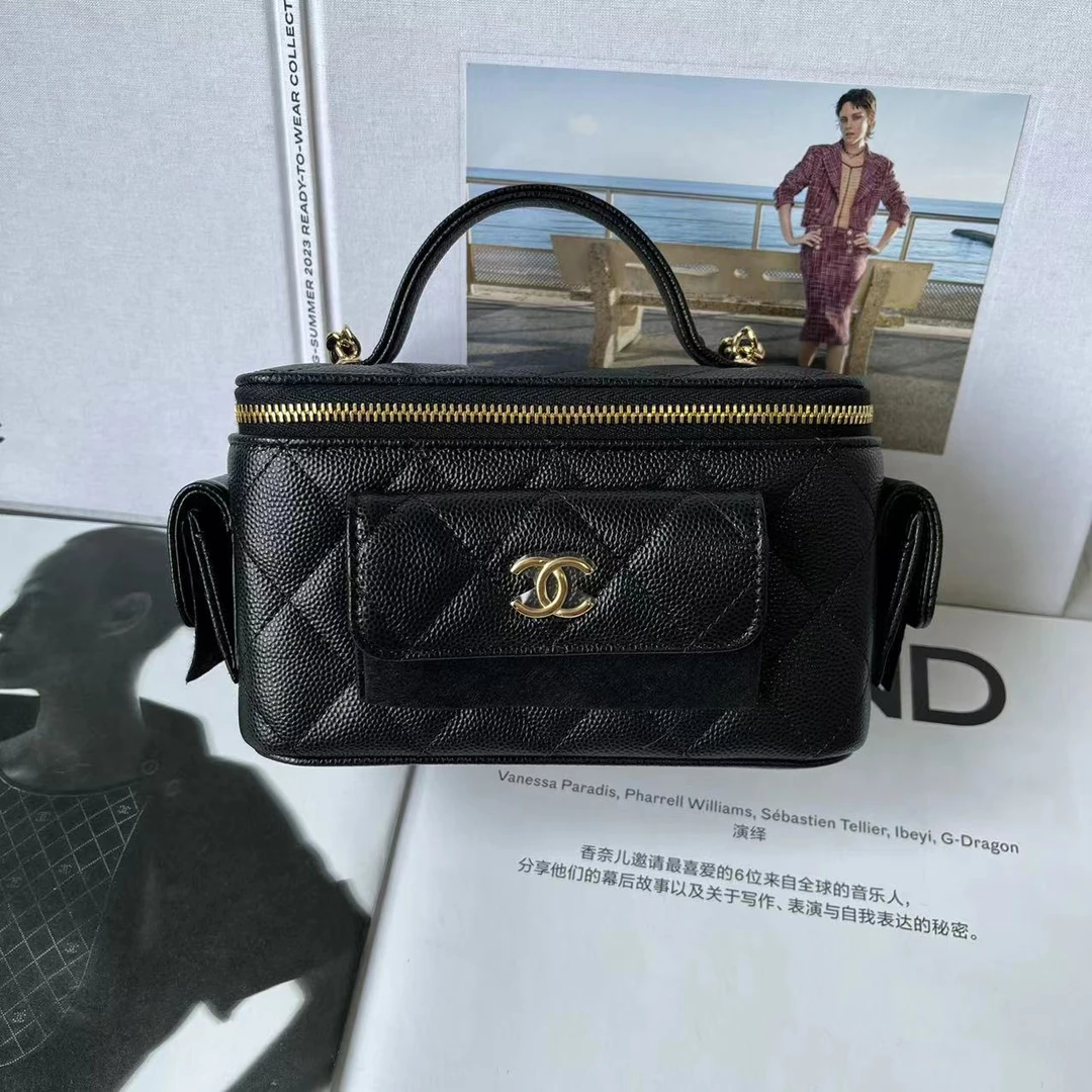 全新未使用 Chanel/香奈儿 23B荔枝纹牛皮长盒子cargo 手提斜挎包