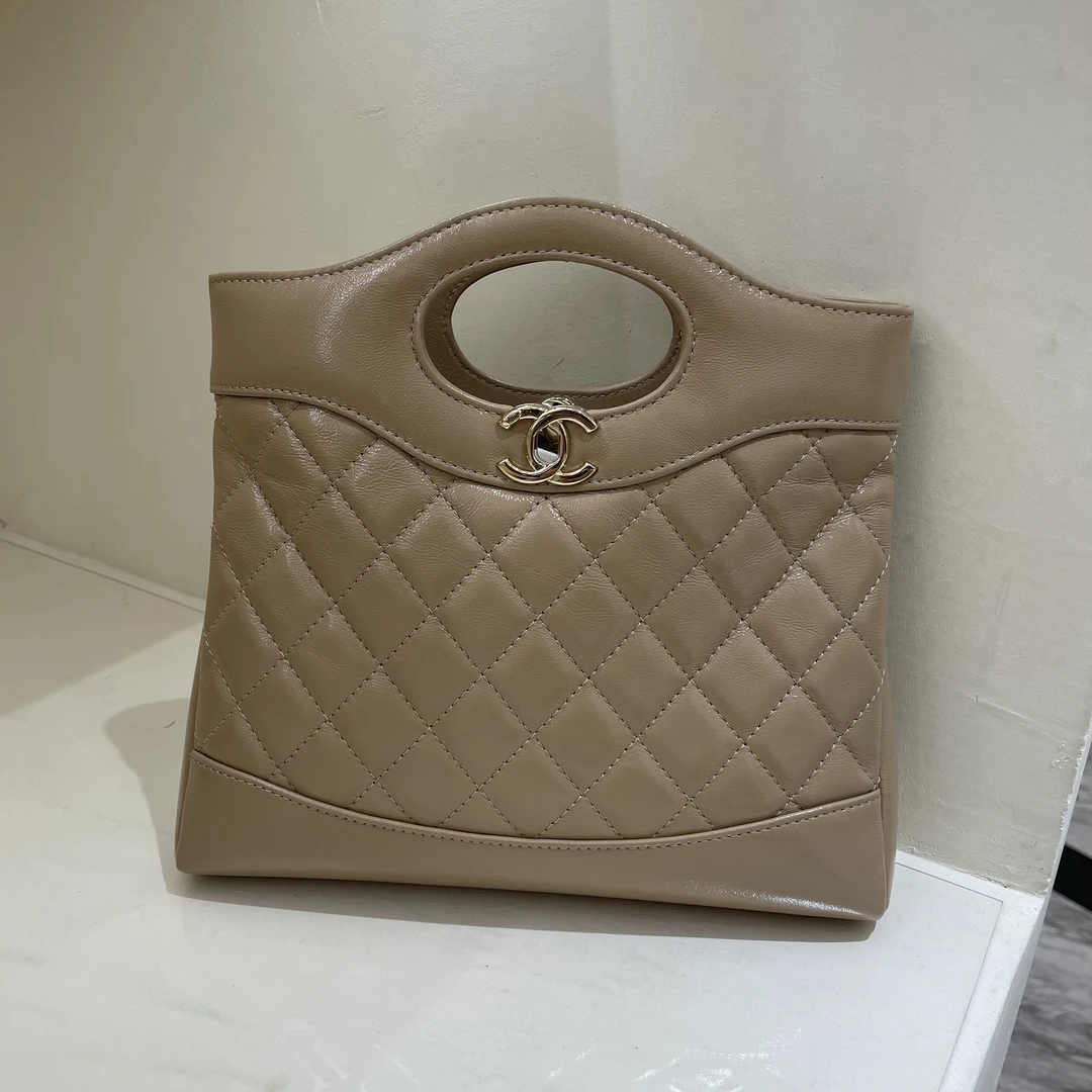 全新未使用 Chanel/香奈儿 24s新款 奶茶色31bagmini购物袋斜挎包