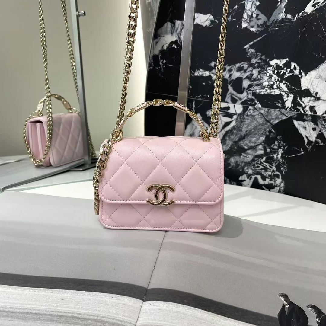 99新 Chanel/香奈儿 闲置 22s 珐琅手柄风琴小废包 斜挎包