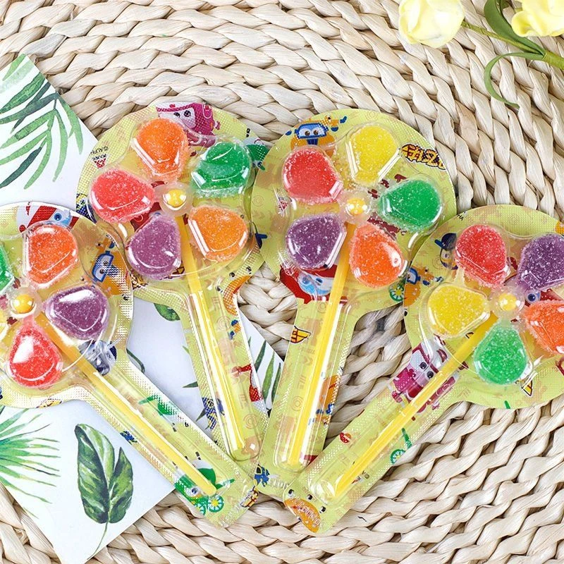 金稻谷风车糖软糖棒棒糖儿童零食卡通 网红 糖维C果汁 超级酸的糖