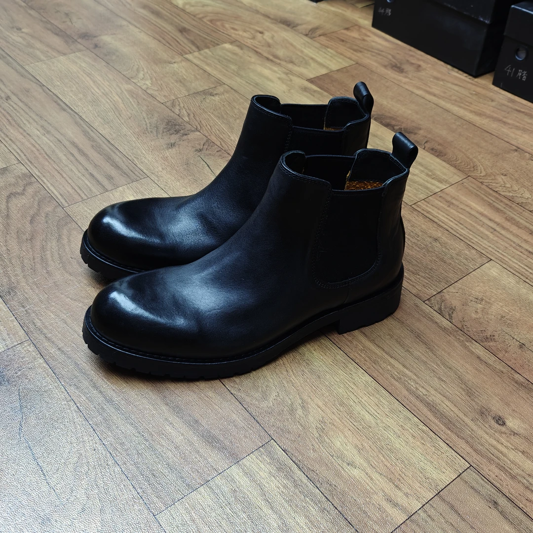 切尔西男鞋靴秋冬季新品简约时尚潮流2024年野牛绒内里保暖百搭款