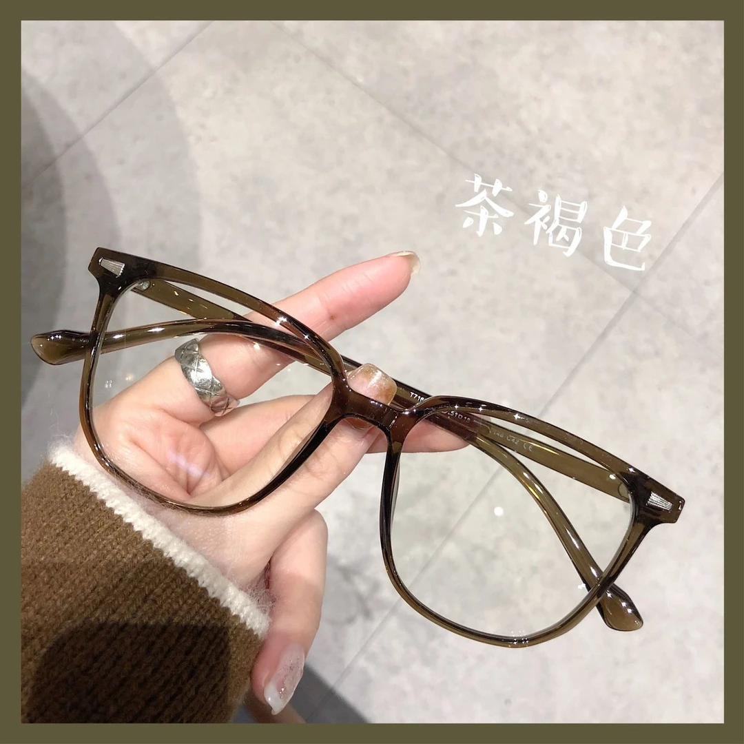 TR小红书同款方形眼镜框女韩版素颜显脸小可配度数眼镜潮