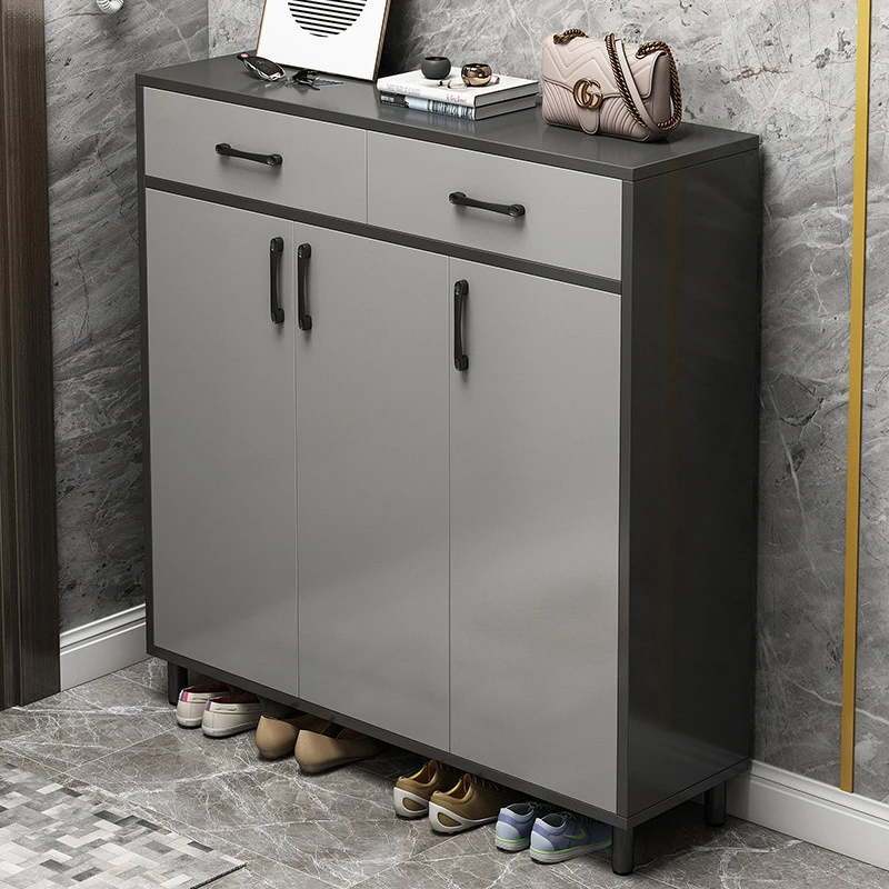 2024新款家用门口玄关柜入户楼道外大容量网红置物架鞋架