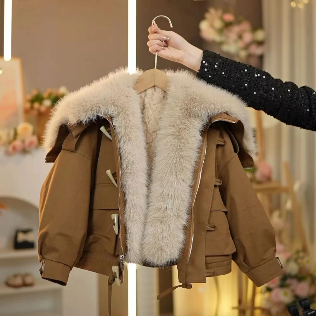 【活动专场】冬季儿童新款加厚海军领设计女童保暖时尚大毛领外套