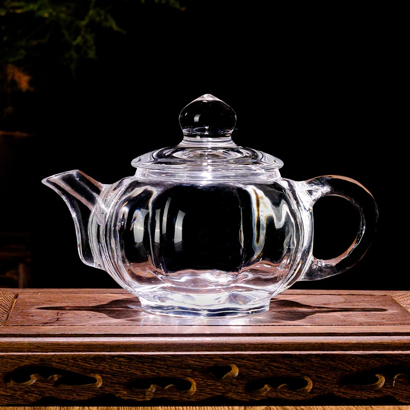 安享原矿原石水晶杯南瓜茶壶泡茶水杯子茶具中式高端加厚茶器送礼