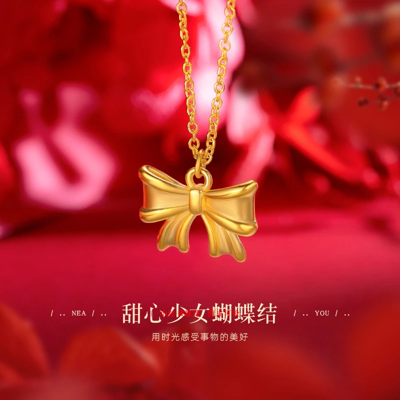 合金项链 气质女款仿金色百搭项链轻奢仿真黄金坠链镀金首饰品