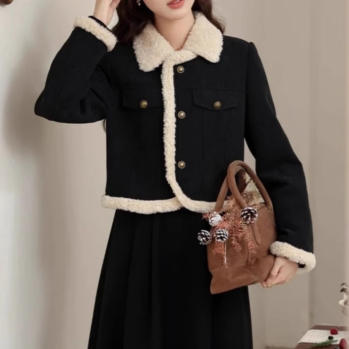 LY.Studio【满陇桂雨】冬小香风外套连衣裙两件套时尚潮流气质 8511