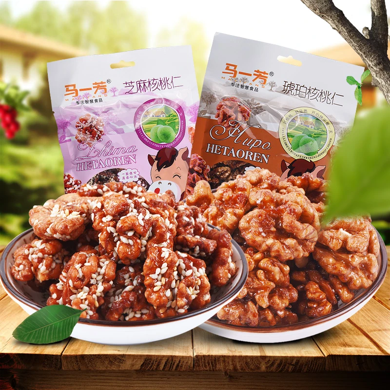 马一芳新琥珀芝麻核桃仁坚果酥脆清香去壳零食优选核桃仁清甜好吃