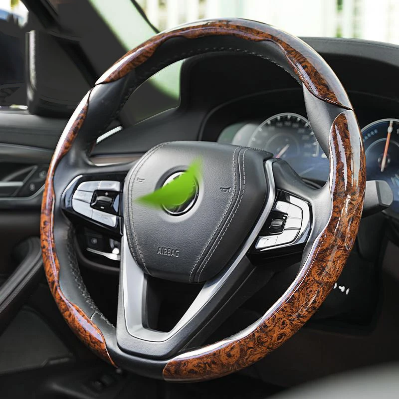 汽车高档方向盘套四季通用上汽大众辉昂途昂途观桃木纹超薄型把套