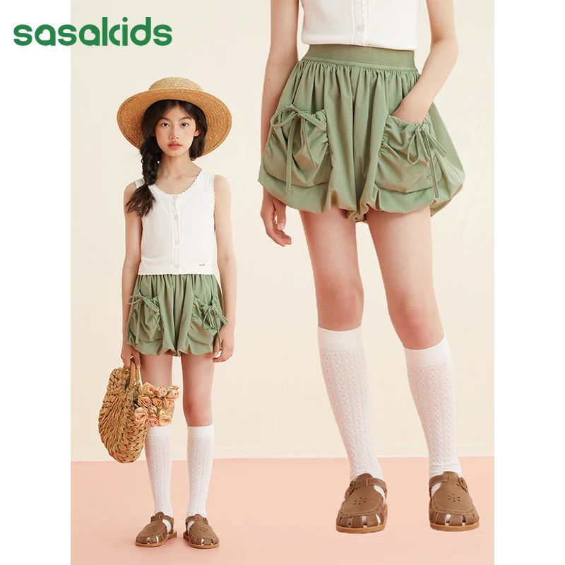 LOVESASAKIDS  弹力法式皱感花苞裙裤