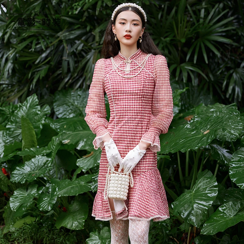 【高高甄选】一电影一时装显瘦修身长袖旗袍 FCJL141619