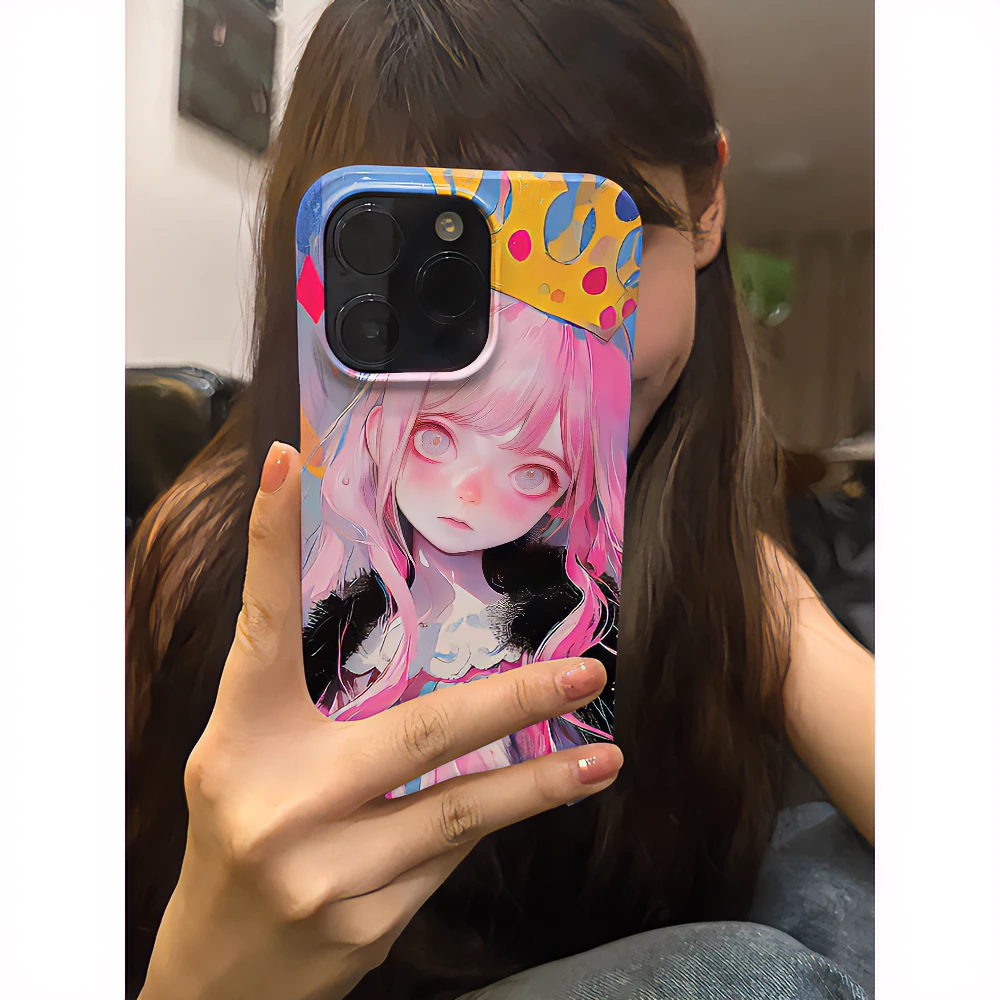适用于苹果15pro甜妹手机壳可爱iPhone14promax个性15菲林14创意1