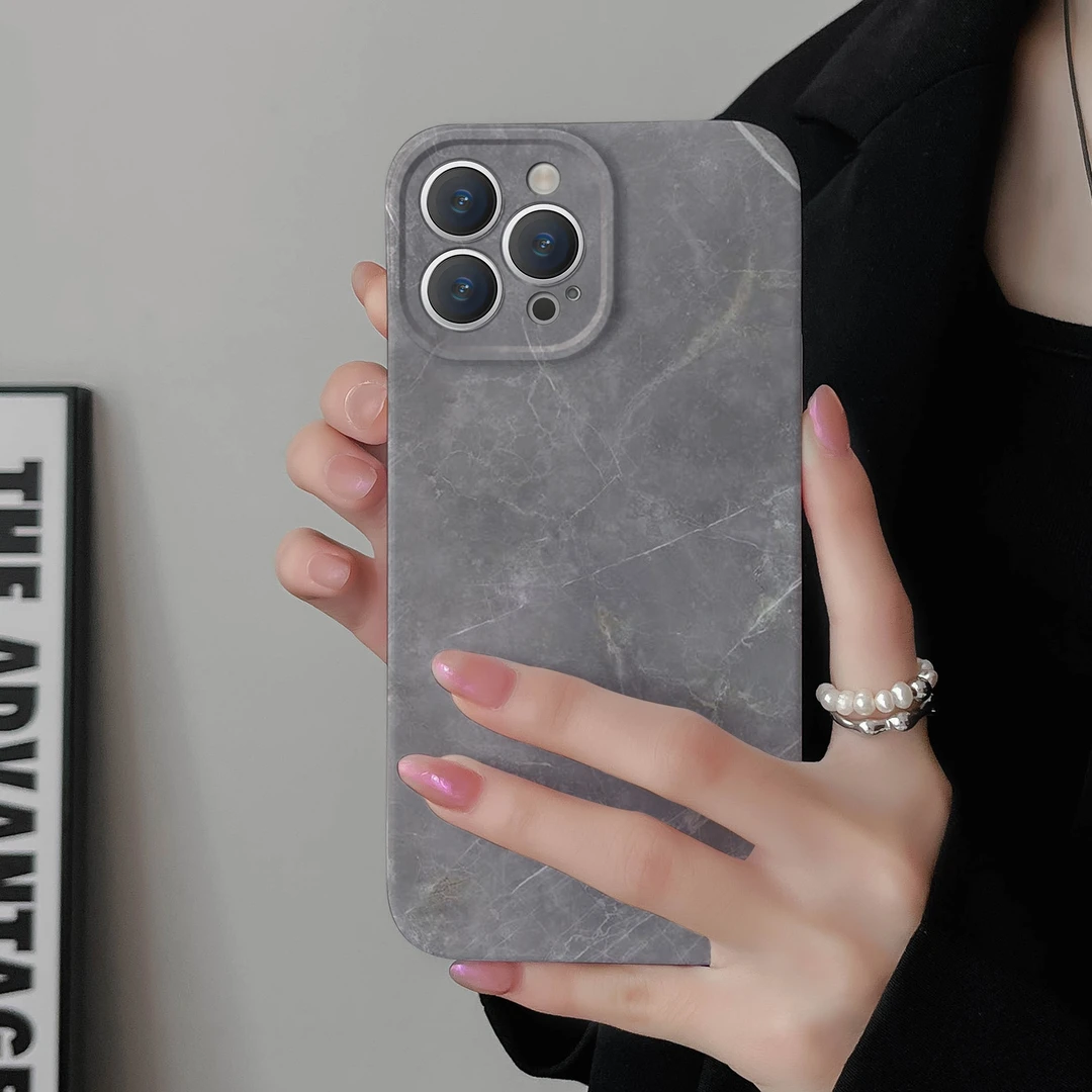 摔全包女12大理石菲林纹苹果14promax防灰色iPhone13手机15壳抽象