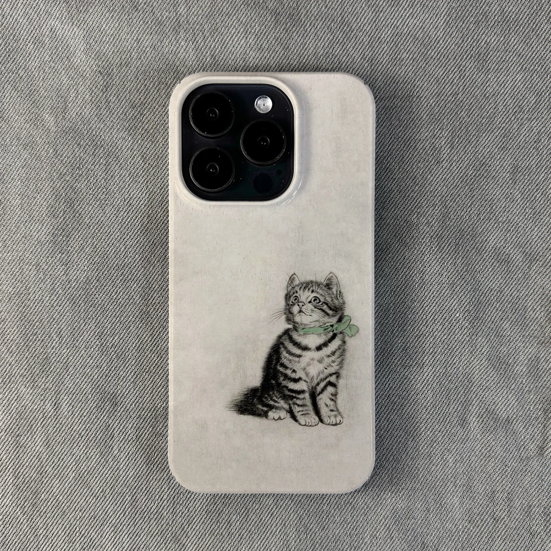 小猫守护IPHONE13/14/15PROMAX菲林壳艺术创意小众梦幻苹果全包NO