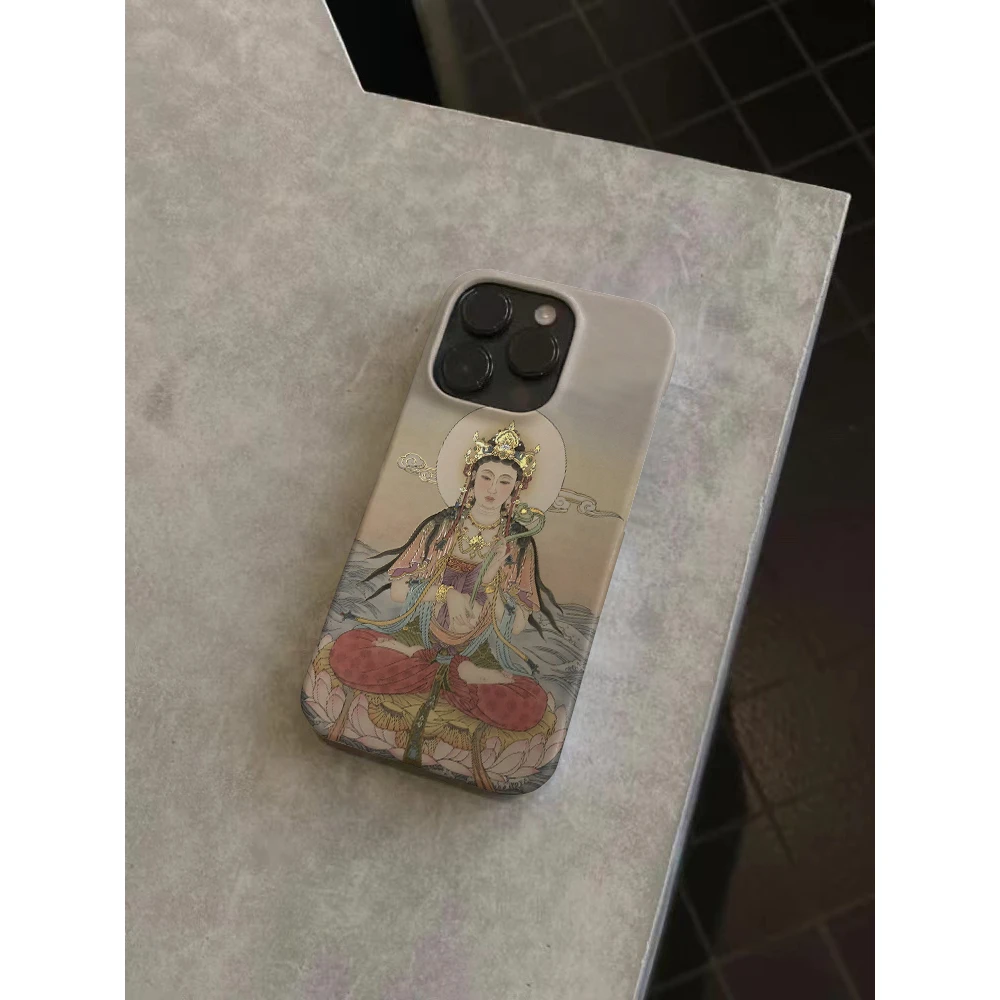 适用iPhone15promax手机壳苹果14保护套12/13/11个性观音如意