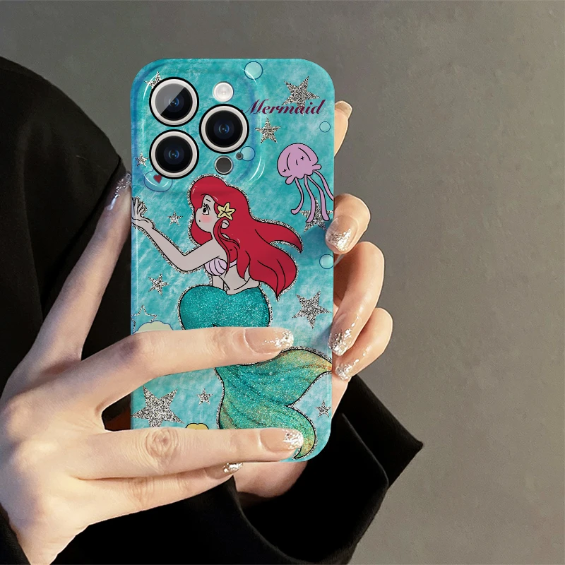美人鱼苹果14手机壳iPhone15promax保护套12/13/11/xsmax个性8/7
