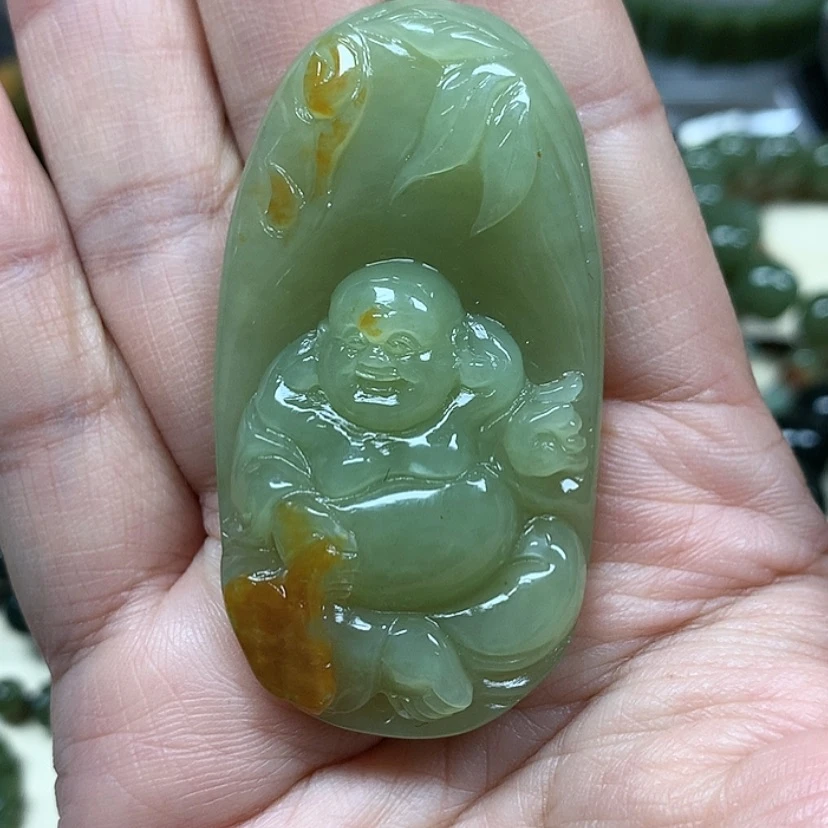 【闪购商品】透闪石-蛇纹石玉珠宝奇石未镶嵌顺**意