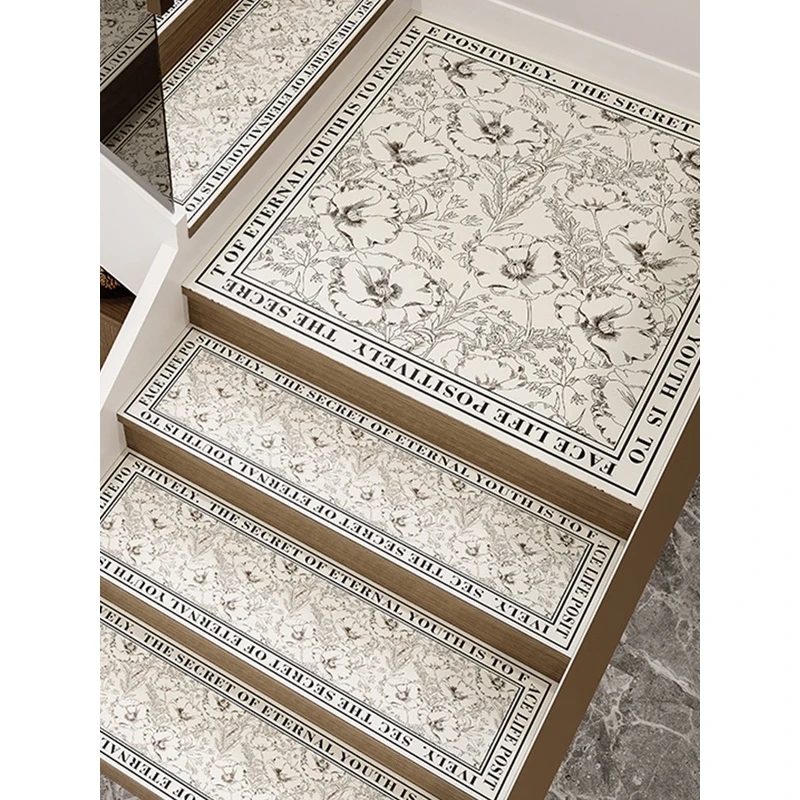 实木楼梯踏步垫免胶自粘pvc可擦洗室内防滑垫家用地毯定制楼梯垫