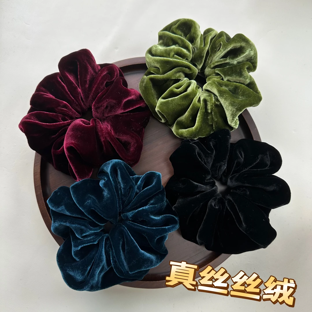 桑蚕丝丝绒发圈秋冬气质优雅发绳发饰