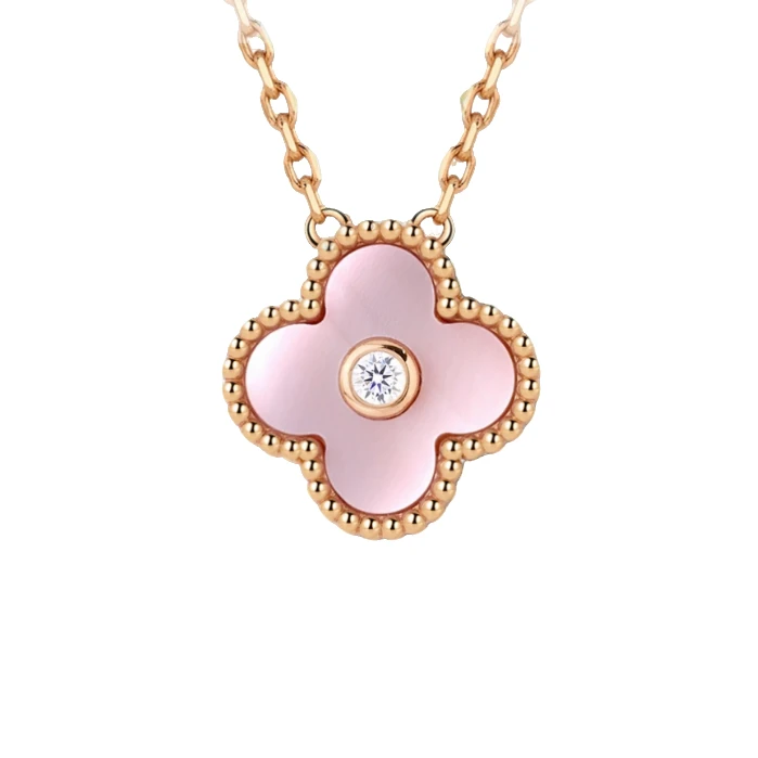 坠链均925银  V30【圣诞单花】时尚气质蓝色轻奢时尚镶嵌 项链百搭