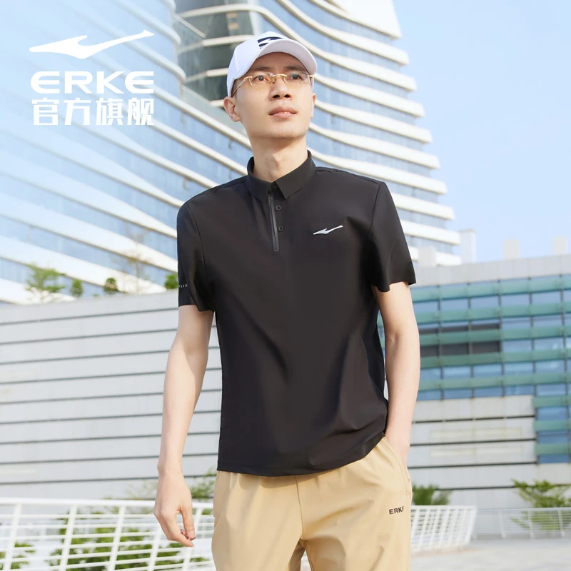 鸿星尔克总裁同款夏季男士运动商务男polo衫短袖t恤11222292523